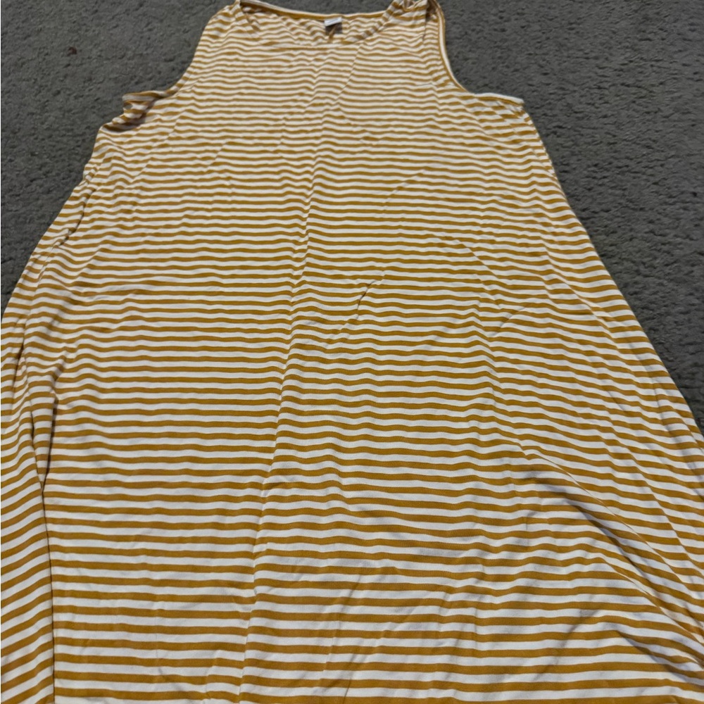 Old Navy Yellow and White Striped Maxi Dress